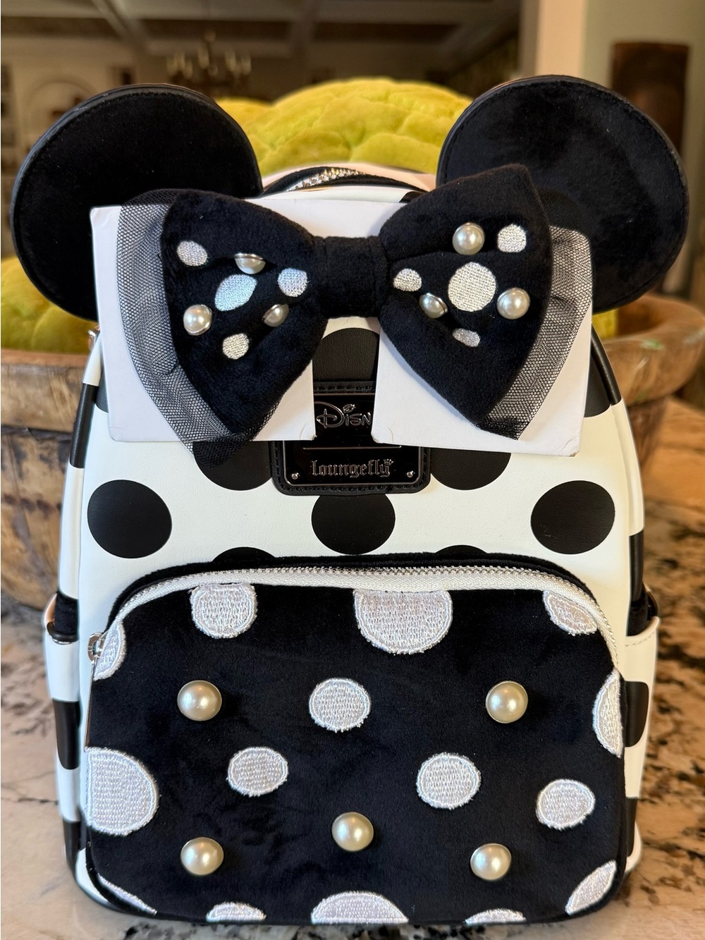 NWT Minnie Mouse Polka Dot Pearl Mini Backpack